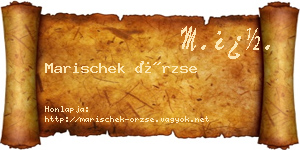 Marischek Örzse névjegykártya